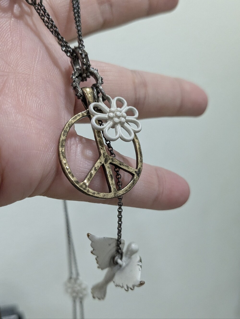 LUCKY BRAND Vintage Dove And Floral Necklace